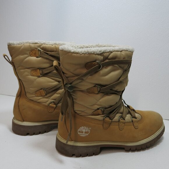 Timberland Sherpa Nubuck Leather High Top Insulated Hiking Work Soft Toe Boots 9